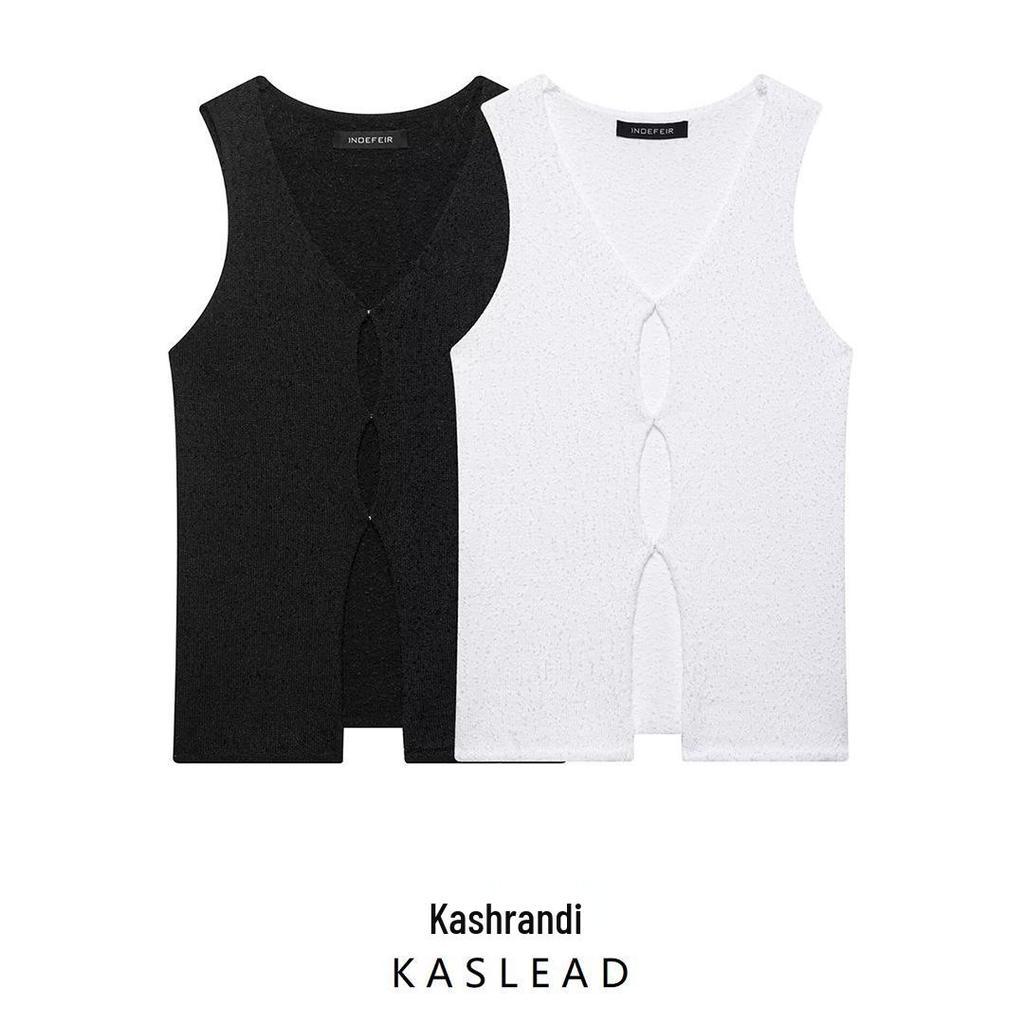 2025 Spring Women's Fashion: Sexy V-neck Sleeveless Knitted Vest Top