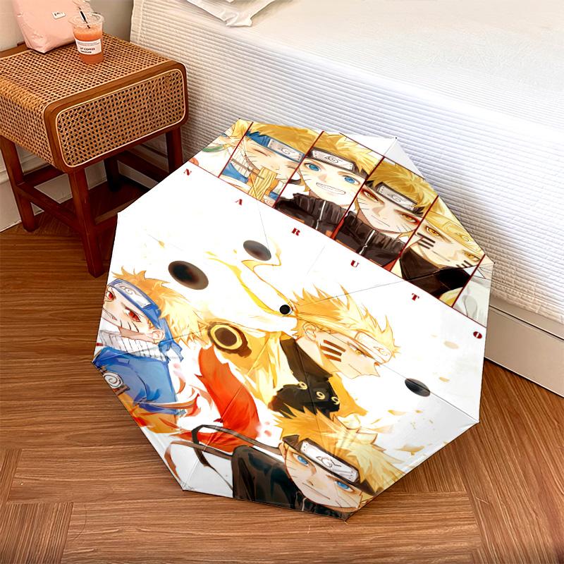 1 PC Automatic Folding Umbrella - Naruto Evolution Pattern Portable Foldable Design With 8 Ribs Christmas Birthday Gifts