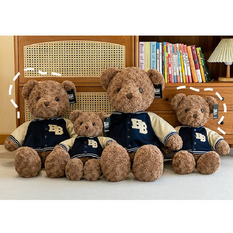 Baseball Uniform Teddy Bear Plush Toy Girl Bed Doll Warm Children Companion