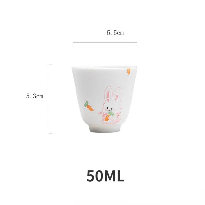 Japanese Hand-painted Moe Rabbit Teapot Lifting Pot Household White Porcelain Bubble Teapot Ball Hole Filter Kung Fu Tea Set