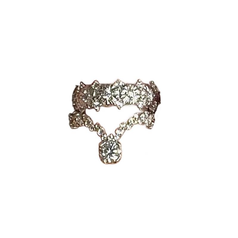 Glossy irregular texture double-layer crown sparkling diamond rings for women new in hip-hop style engagement ring jewelry gift