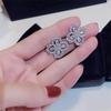 New Arrival Unique  Four Leaf Luxury Jewelry Pear Cut White Topaz 925 Sterling Silver CZ Diamond Classic Women Stud Earring
