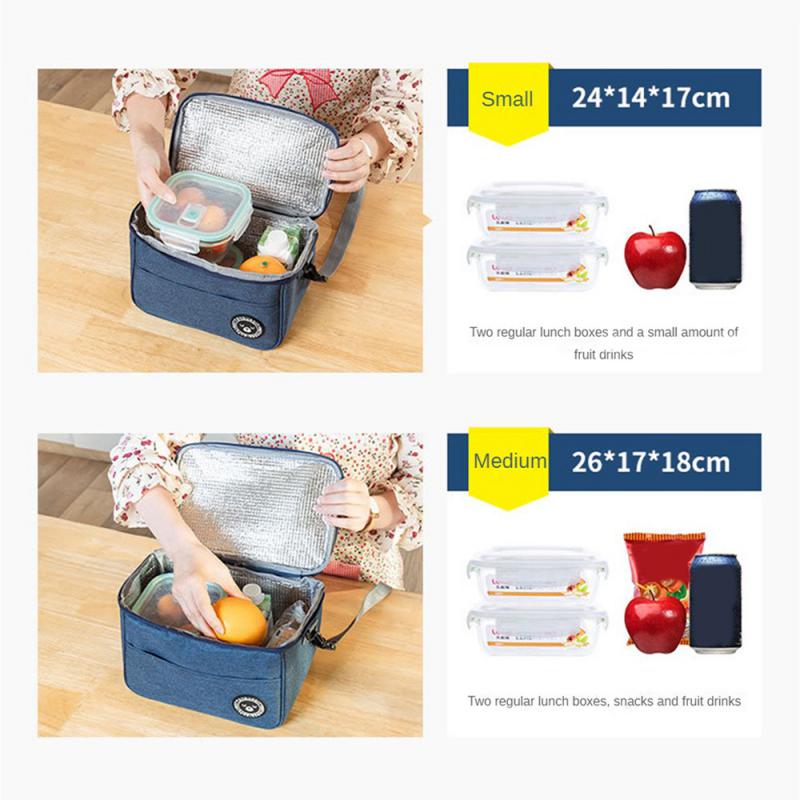 S/M/L New Portable Lunch Bag Food Thermal Box Waterproof Office Cooler Lunchbox With Shoulder Strap Insulated Case