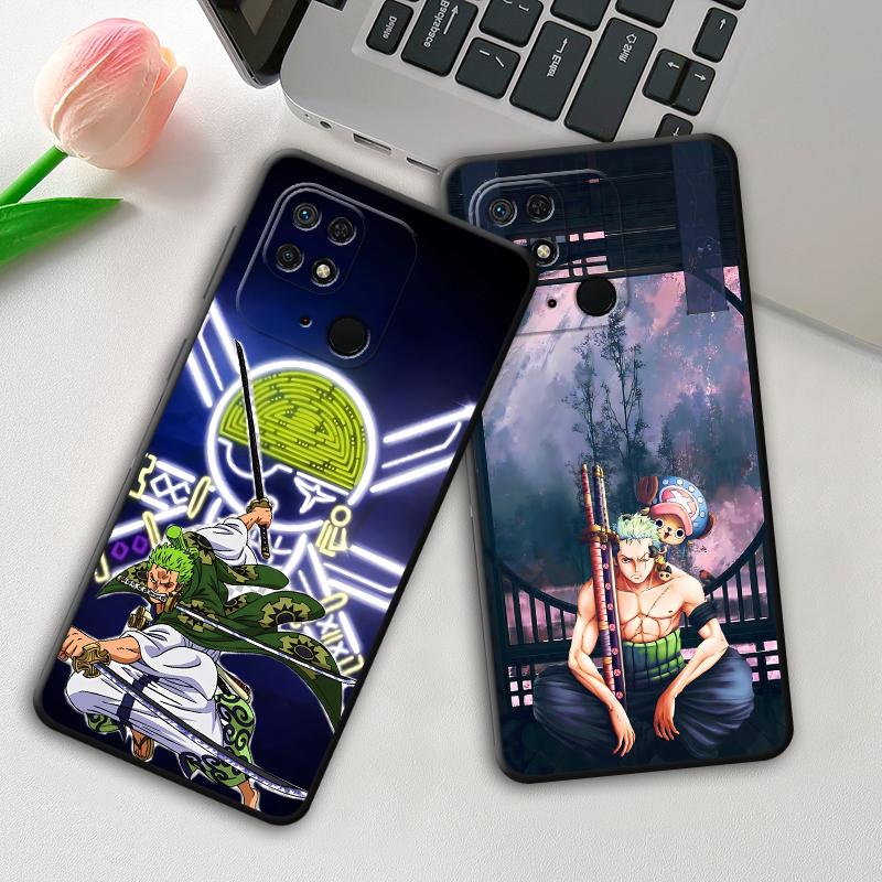 Black Soft Shell Case for Xiaomi Poco X4 Pro M5s M7 X3 NFC C40 C50 X5 C75 F3 F7 X7 C71 M3 M4 Pro C51 C61 One Piece Zoro Anime