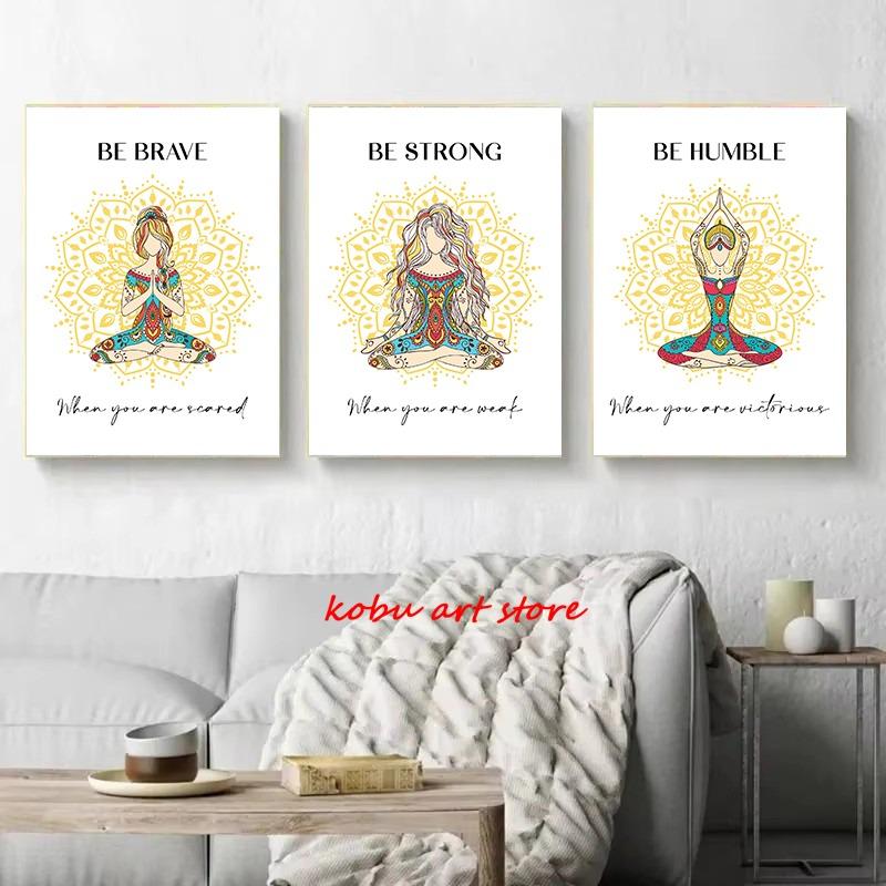 Seven Chakras Yoga Meditation Reiki Poster Positive Inspirational Quotes Canvas Printing Wall Art Picture Yoga Studio Home Decor
