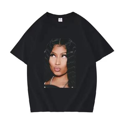 Camiseta con Patrón Divertido de Nicki Minaj para MujerHip-hop Modaretro Rap CamisetaCamiseta Oversize Ropa Urbana Ropa Interior de Invierno