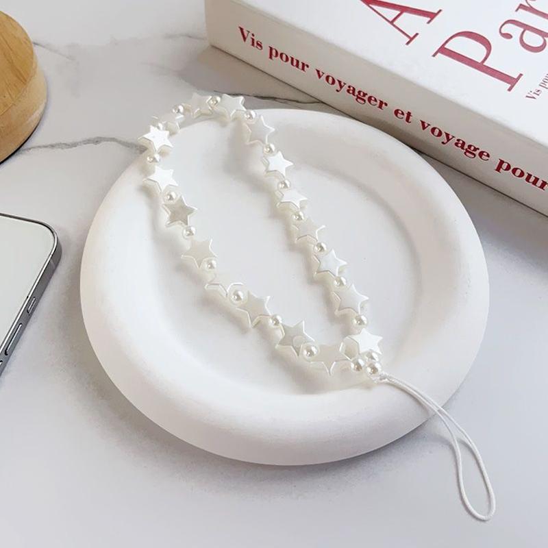 

Подвеска для телефона с цепочкой Diy Handmade Pearl Star Браслет CCD Camera Phone Remesh для женщин и девочек Anti Loss Bag Decorations