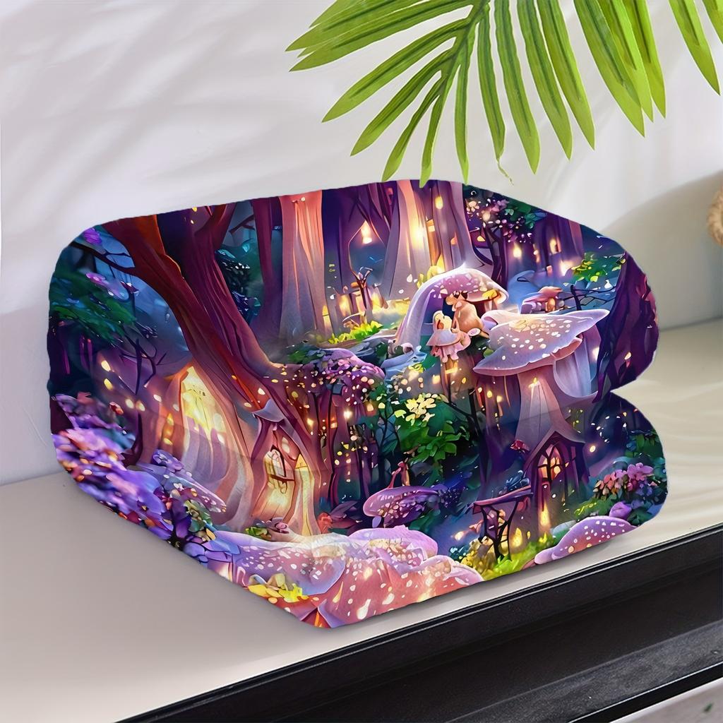 1pc dream castle picture fairy forest print blanket blanket throw blanket air conditioning blanket gift gift