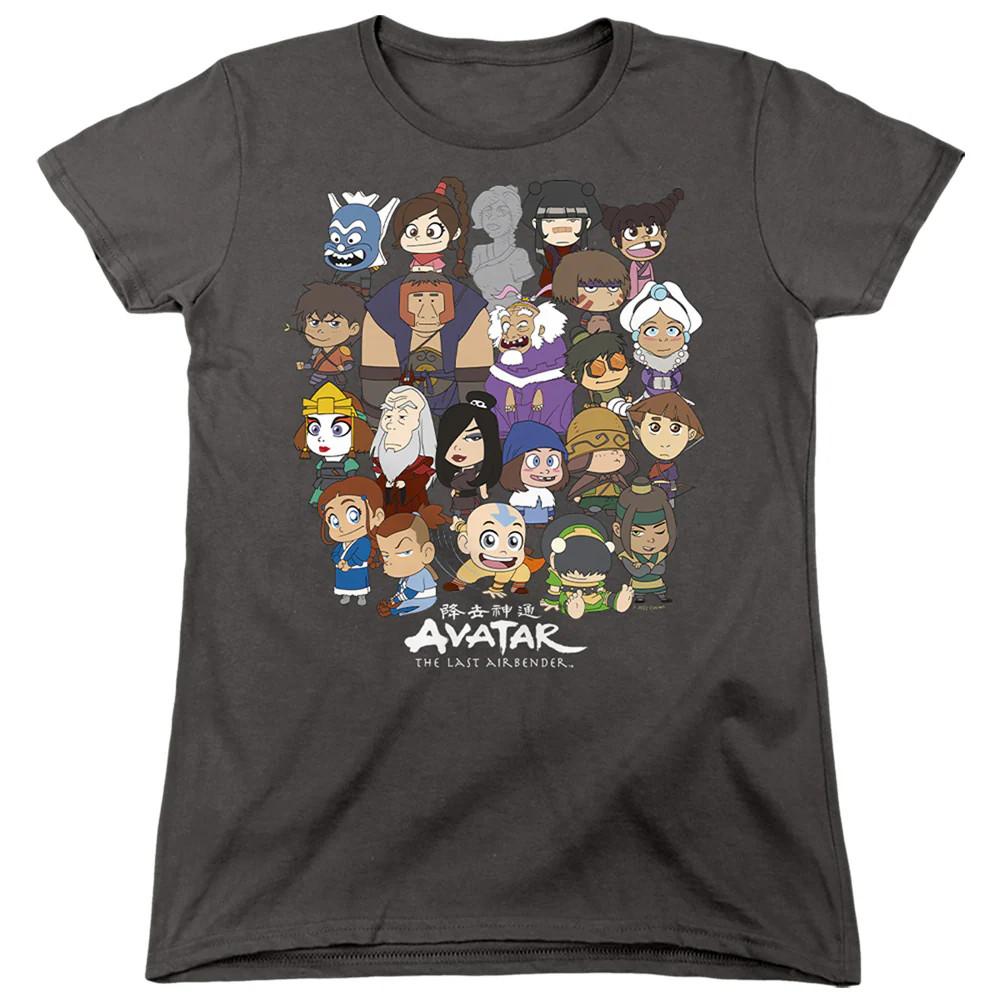 

Avatar The Last Airbender Chibi Group Womens T Shirt Charcoal Officially License M