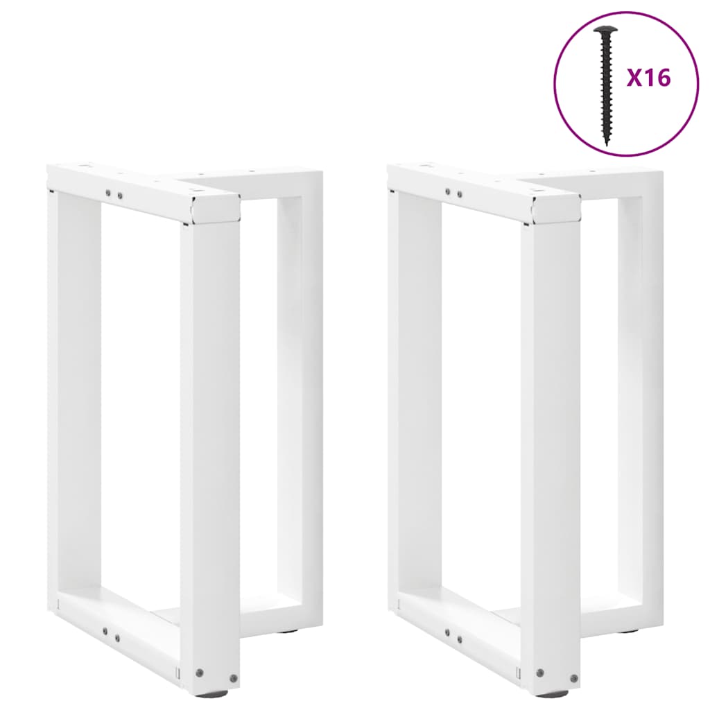 Vidaxl Nogi Do Stołu Jadalnego, 2 Pcs., Białe, 50X35X(72-73) Cm, Stal