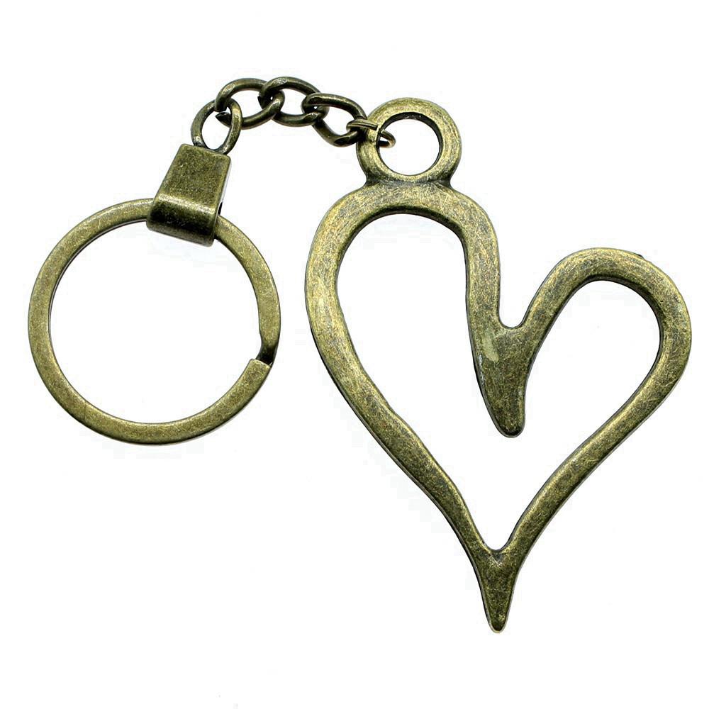 Minimalist Tags Heart Keychain Text Love Theme Key Ring 30mm Ring