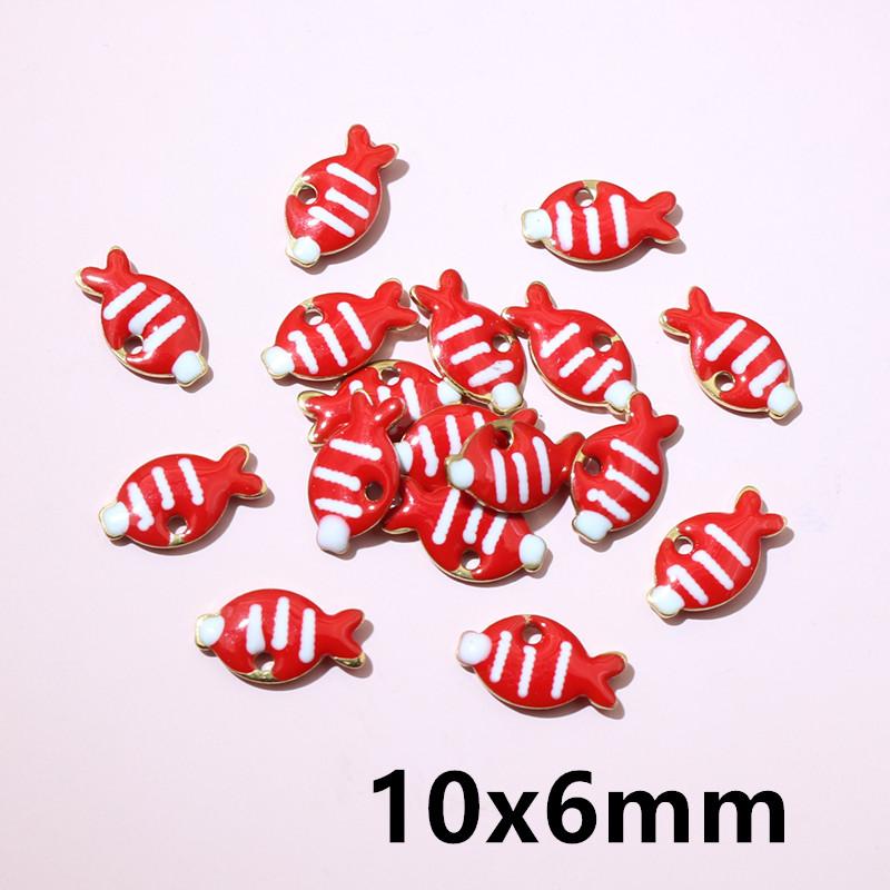 20pcs Stainless Steel Enamel Small Cute Charms Pendant Fish Starfish Coral Reef DIY Jewelry Making Accessories Findings