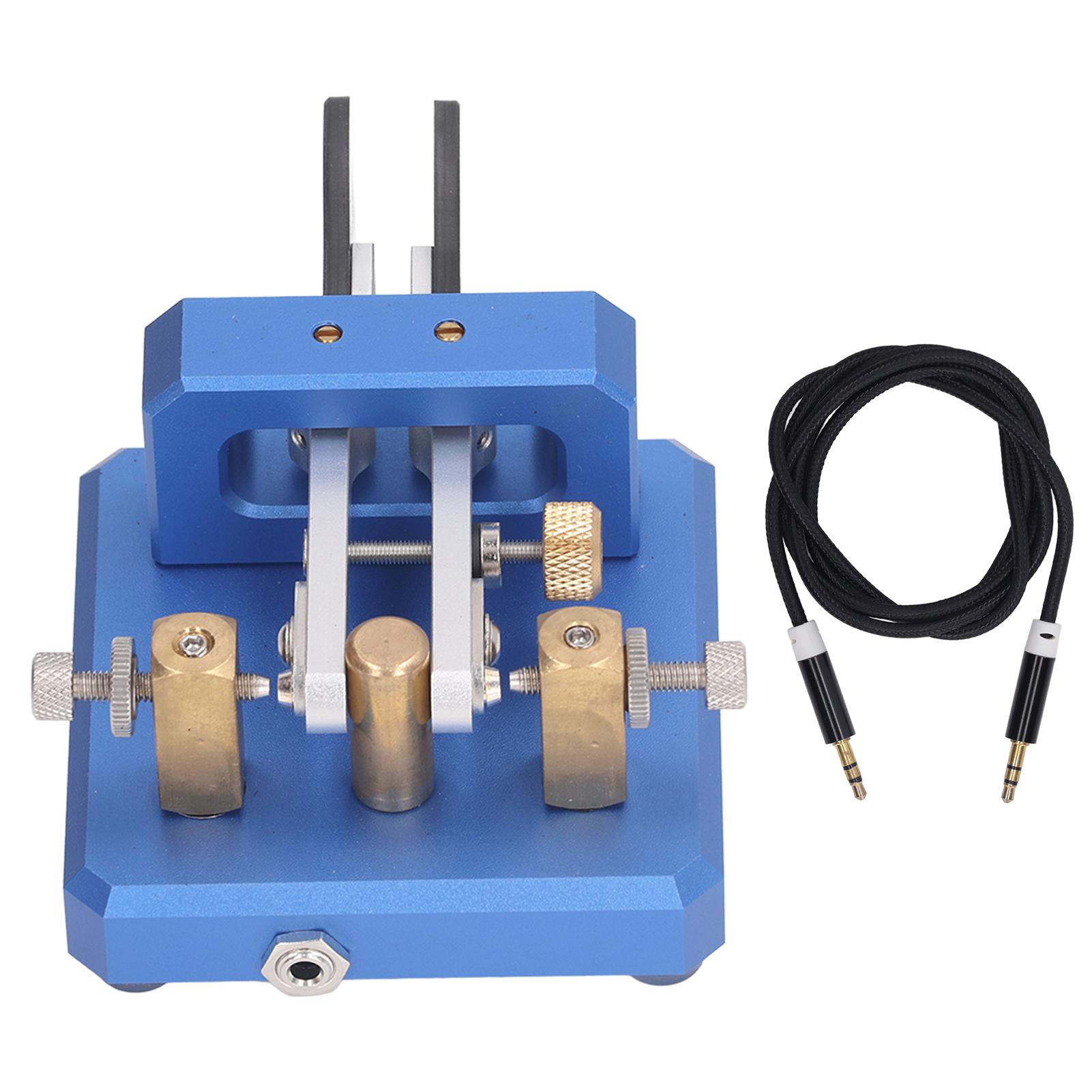 

CW Key Double Paddle Morse Key Morse Key Morse Key Double Paddle Automatic CW Shortwave Telegram Tapper for Training синій