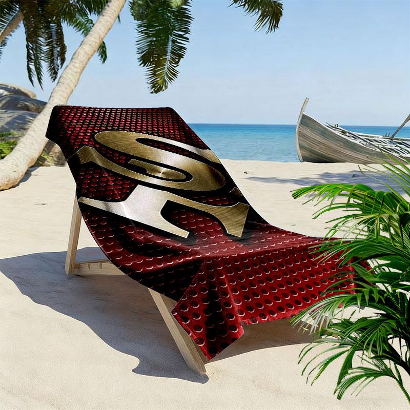 San Francisco 49ers Print Beach Towel, Large Soft Quick Dry Towel for Beach Camping Swimming