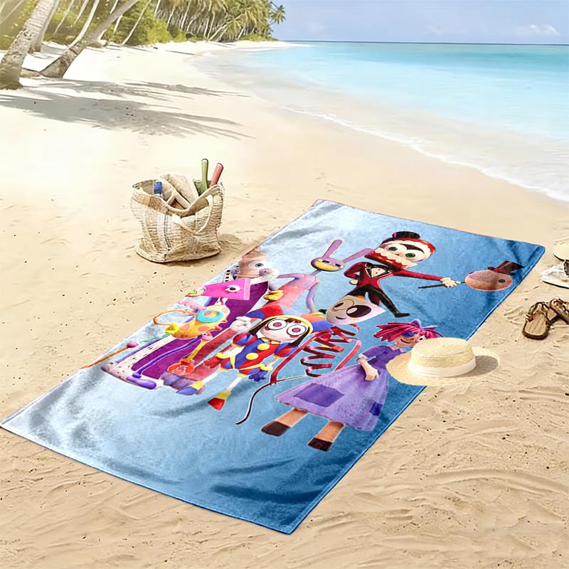 1 pièce La Serviette de Plage du Cirque Numérique Incroyable, Une Serviette de Plage Vibrante Convient aux Activités en Plein Air, au Camping, à la Randonnée