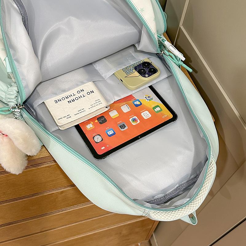 Schoolbag High value transparent pain bag High school junior high school students lightweight backpack New star primary school large capacity