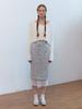 FABRICSEOUL Wool Tweed Spangle Skirt_Silver