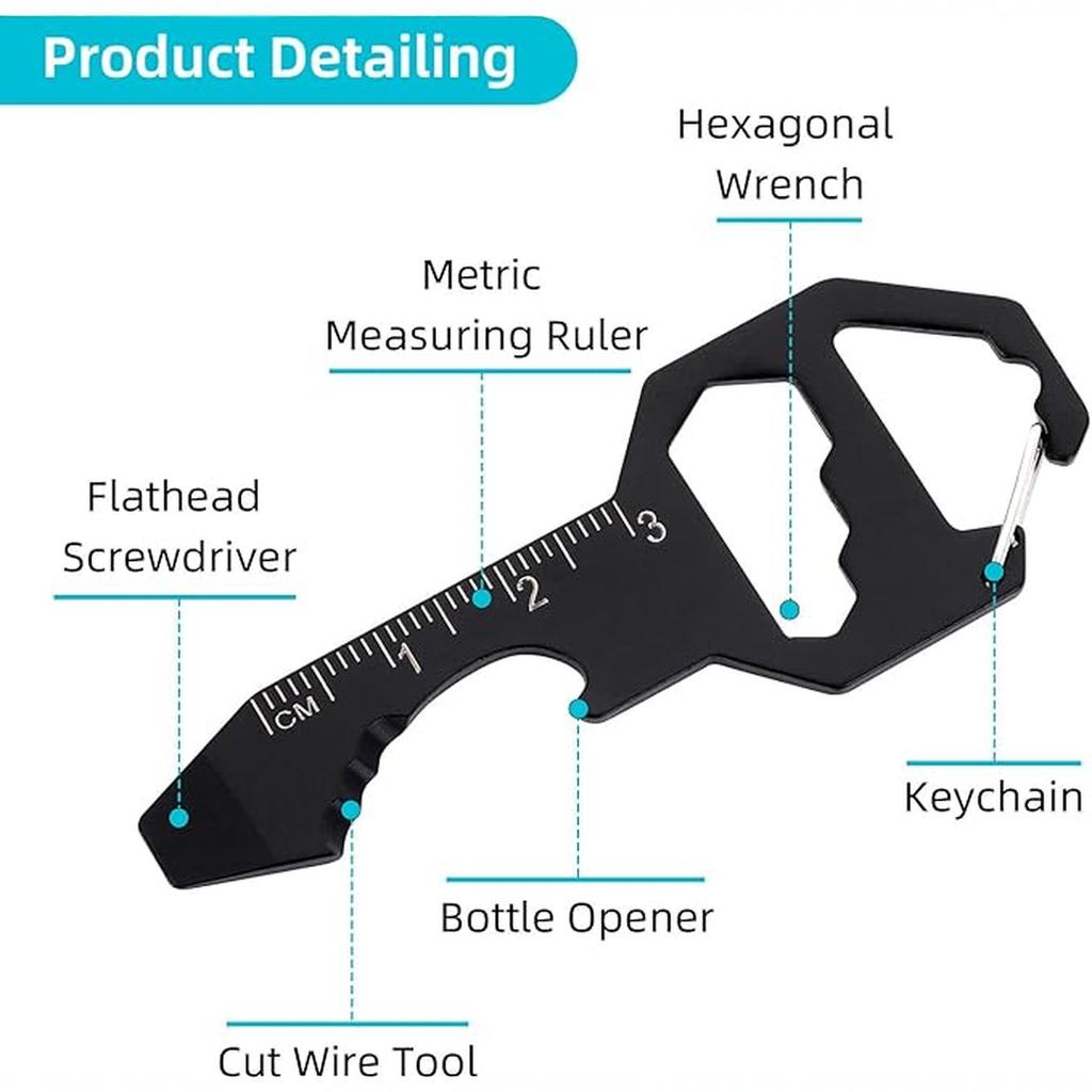 Cobee Keychain Bottle Opener Multi Tool,Keychain Pocket Tool for Bottle Opener, Screwdriver, Ruler, , Bit Driver
