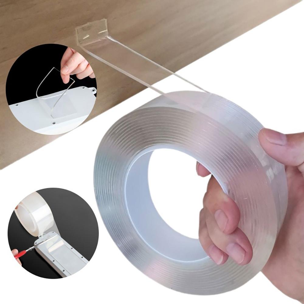 Nano Double Sided Tape Super Strong Adhesive Transparent Reusable Waterproof Heat Resistant Removable for Kitchen Bathroom Home
