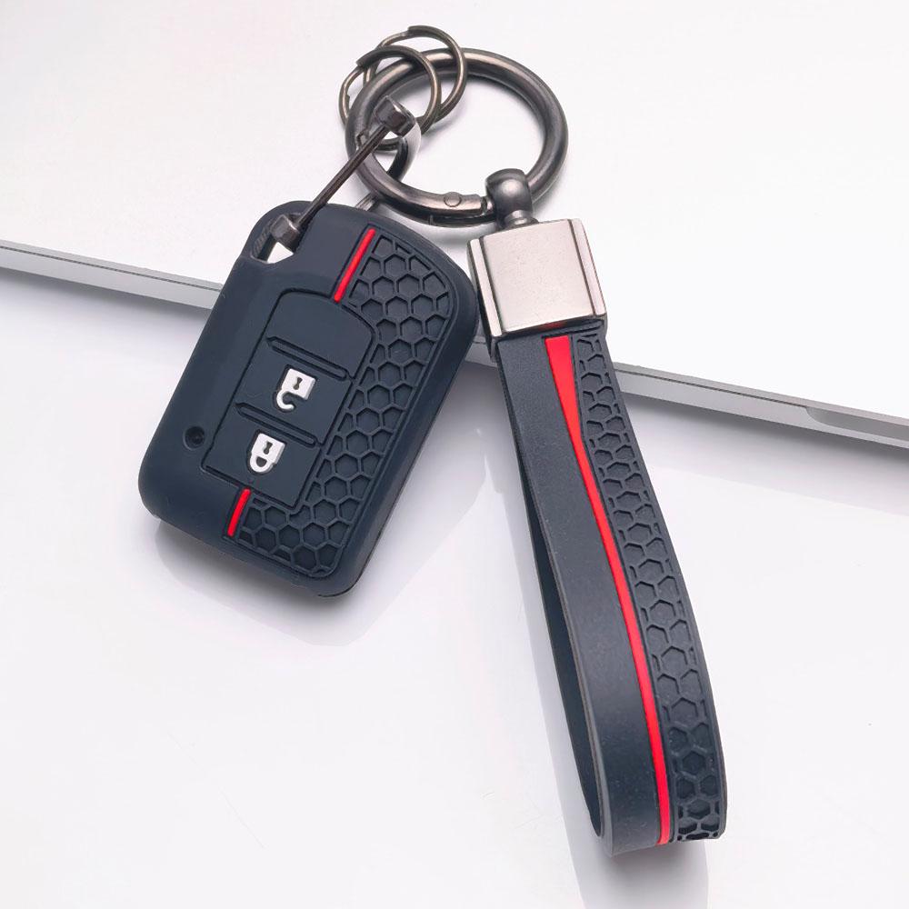Premium Silicone Car Key Fob Cover For Mitsubishi Lancer EX Outlander ASX Pajero Sport With Keychain Soft Silicone Car Interior Accessories