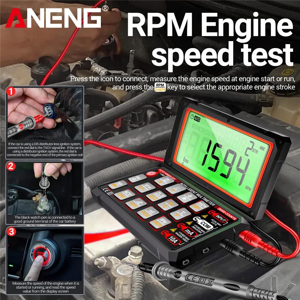 Multimeter 20000 Counts Digital AC/DC Voltage Current NCV Induction Diode Capacitance Tester ANENG 623 Flip Cover Auto Repair Portable Tester Tools