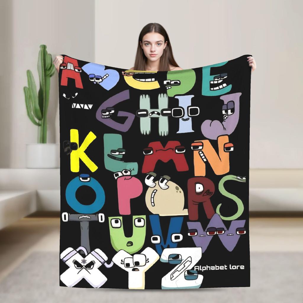 Alphabet Lore English Cartoon Fashion Blankets Villain Letters Fuzzy Awesome Breathable Throw Fashion Blanket for Home Textile Decor Car