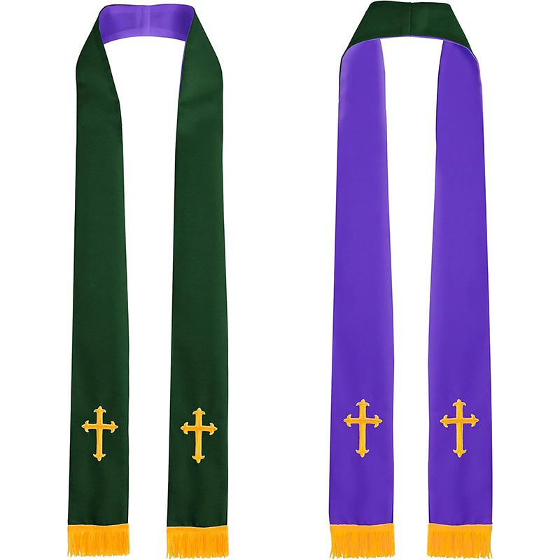 Priester Priester Unisex Erwachsene Beidseitig tragbar Kommunionschal mit Kreuz 84 Klerus