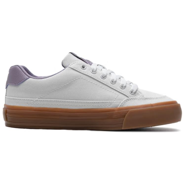 Puma Court Classic Series Vulc Fabric Synthetic Leather Retro Fashion Casual Lightweight Low-Top Sneakers Women Sneakers White Purple 395020-10
