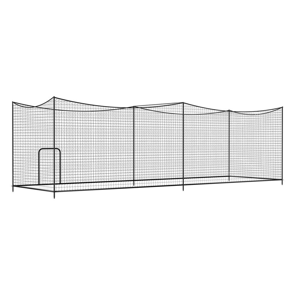 Baseball Batting Cage, 10668 x 3200 x 3100mm Freestanding Portable Batting Cage, Hitting Cages with 45-Ply Knotted HDPE & Long Positioning Ropes,