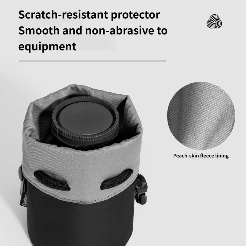 Lightweight Lens Bag Soft Waterproof DSLR Cover Case Storage Bag with Drawstring For Photography Accessories