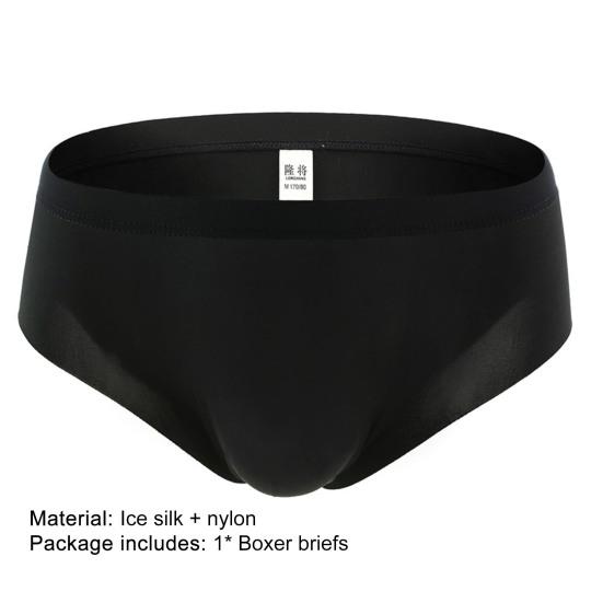 Longjiang Men Underwear Seamless Translucent Sexy Solid Color U Convex Underpants for Bathroom