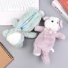 Cute Animal Pen Holder with Zipper 3D Dog Design Plush Teddy Dog Pencil Case Stationery Bag for Back To School Gifts for Kids