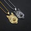 Men's Hip Hop Lion Pendant Necklace Stainless Steel Gold Black Cuban Chain Punk Men Fashion accessories