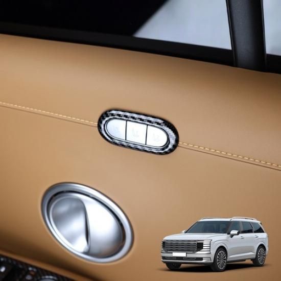Seat Memory Switch Button Cover Trim For Hyundai Palisade LX3 2026 Accessories Carbon Fiber Style