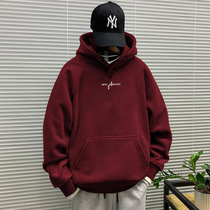 Herbst/Winter Neu Herren Amerikanischer Stil Kapuzenpullover Hoodie mit Samtfutter