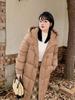 Winter 2025 Plus Size Women's Knee-Length Cotton Hooded Coat