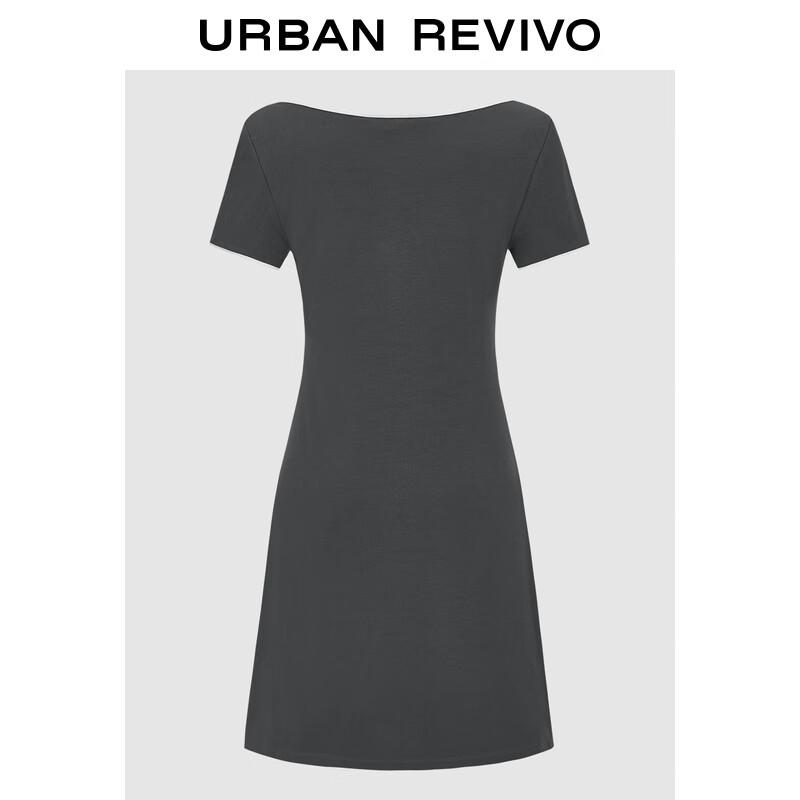 UR Damen Freizeitkleid mit Kontrastbesatz, kurzen Ärmeln und A-Linien-Schnitt