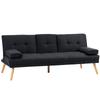 Sofa Bed, Guest Bed, Adjustable Backrest, Foldable Table, 181x77x78 Cm, Black