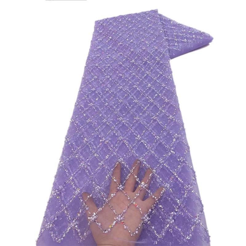 1Yard Sequins Lace Fabric Mesh Beads DIY Sewing Dress Clothing Wedding Party Cloth African Nigerian Sequins Lace Clothing Suppli