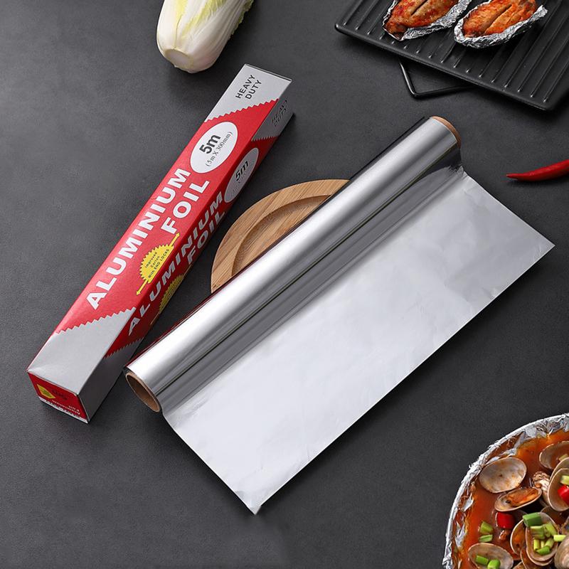 Household Outdoor Thickened Tin Foil Paper Disposable Aluminum Foil PaperAir Fryer Oven Food Grade BBQ Baking Tools
