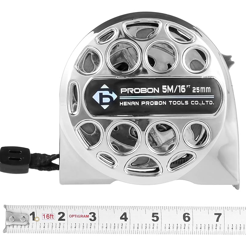 Tape Measure - 16 FT Stainless Steel Measuring Tape with Double-Sided Scale, Retractable Waterproof Tape Ruler, Adjustable Length Measuring Tape for