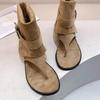 Fashion French Retro Flip-flops, Women's 2025 Summer New Flat Cool Boots, Loose-fitting Trouser Legs, Short Boots