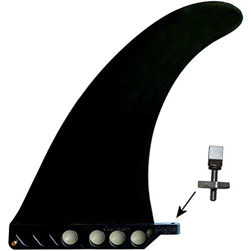 Center fin 23cm Soft flex Longboard SUP 9-inch fin for airSUP paddleboard with screw Flex fin US box safety flex soft (Black)