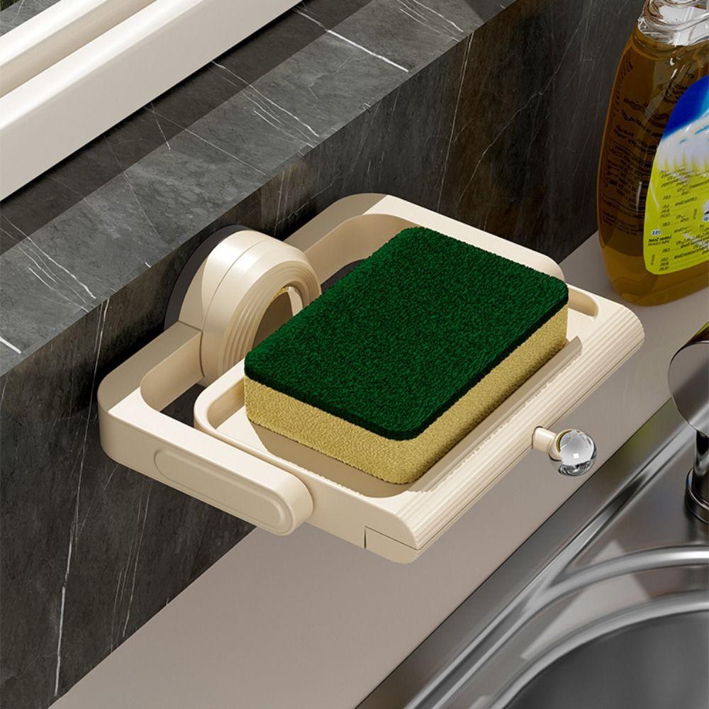 Rotatable Suction Cup Soap Dish Wall-Mounted Multifunctional Drain Soap Holder Box Save Space No Punch Sponge Soap Box