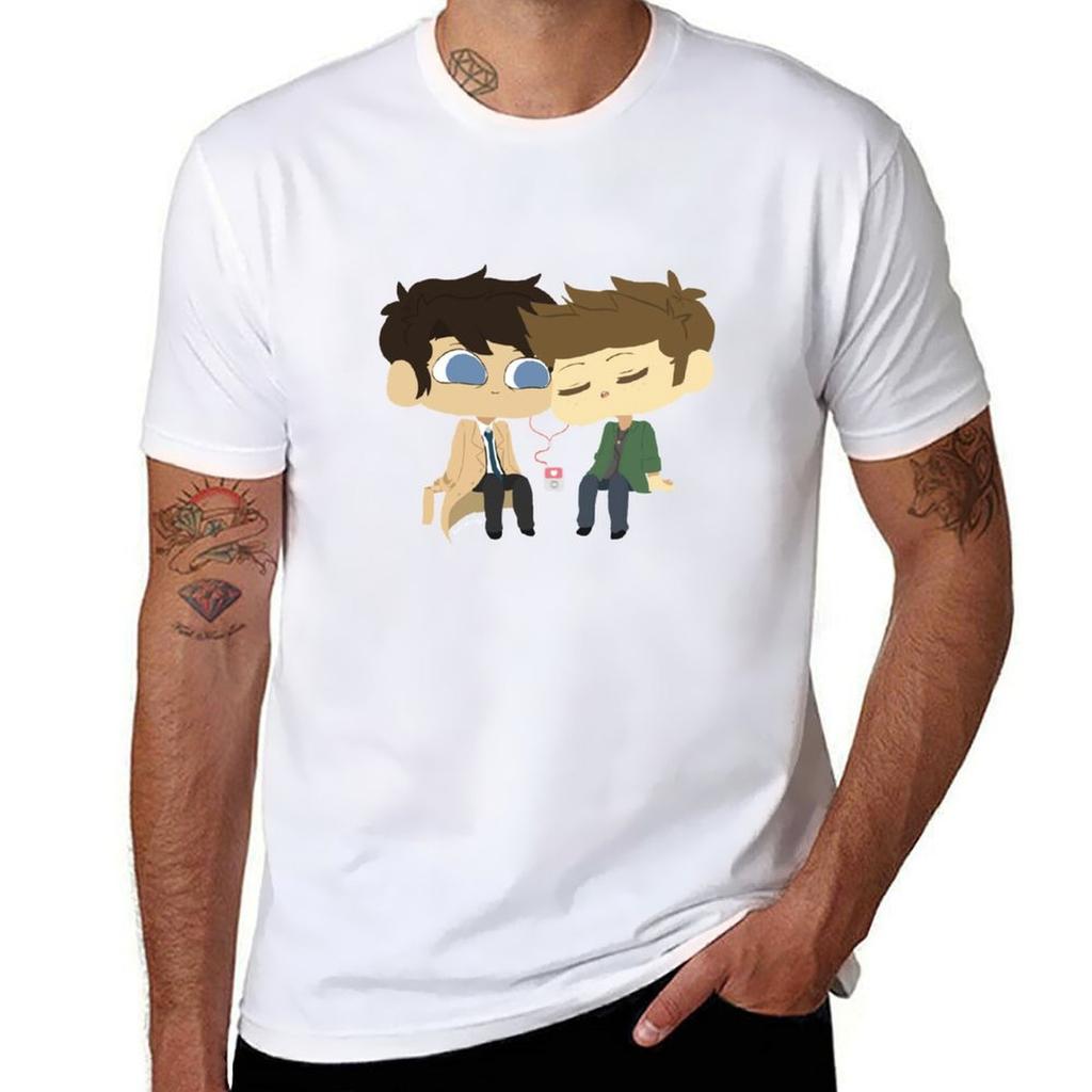 Destiel Earphones TShirt Casual Everyday Short Sleeve TShirt