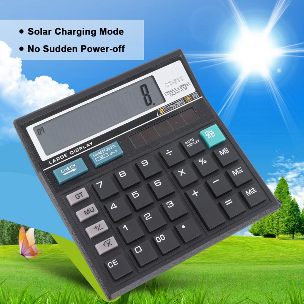 12 Bit Scientific Calculator Former Data Check Solar Calculator 12-bit Large Screen  Data Solar Scientific Calculator