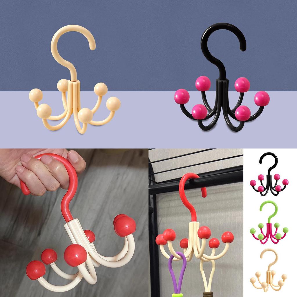 Multipurpose Six Claw Hook With Rotating Claws For Home And Dormitory Storage