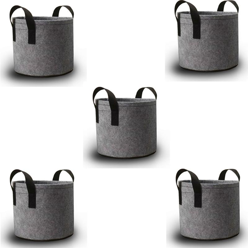 M-Modern-Heavy Duty Fabric Pots, Vegetable/Flower/Plant Grow Bags, Thickened Non-Woven Fabric Pots With Handles (5 Gallons) colore grigio