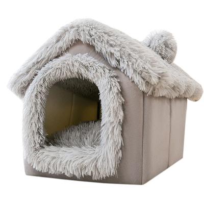 Mittelgroße Hundehütte für den Innenbereich, weich, bequem, Welpenhaus, abnehmbar, für kleine Hunde, Höhle, Winter, warme Haustier-Schlafmatte, tragbar