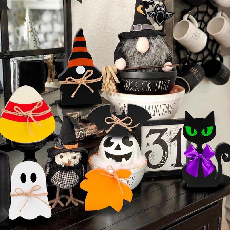 Halloween Tiered Tray Decor Set Cute Sign Ghost Halloween Theme Party For Home Decoration